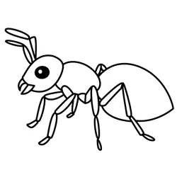 Simple Insect Creature Ant Free Coloring Page for Kids