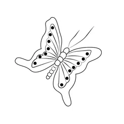 Butterfly Brooch Free Coloring Page for Kids