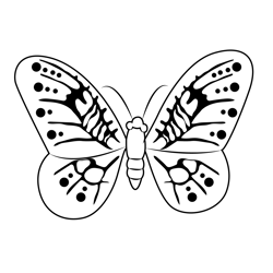 Painted Butterfly Free Coloring Page for Kids