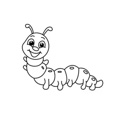 Happy Little Caterpillar Friend Free Coloring Page for Kids