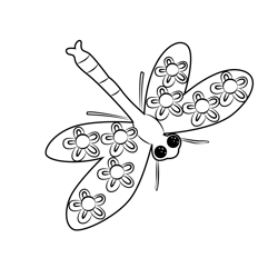 Dragonfly Metal Art Free Coloring Page for Kids