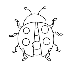 Cute Tiny Ladybug Bug Free Coloring Page for Kids