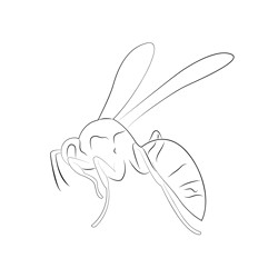 Yellow Paper Wasp Free Coloring Page for Kids