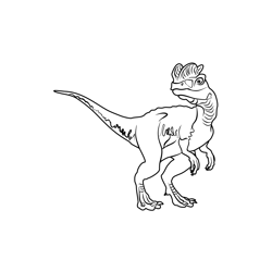 Dilophosaurus Free Coloring Page for Kids