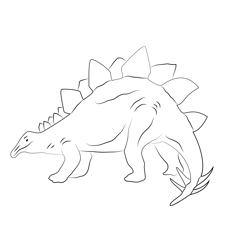 Dinosaurus Stegosaurus Free Coloring Page for Kids