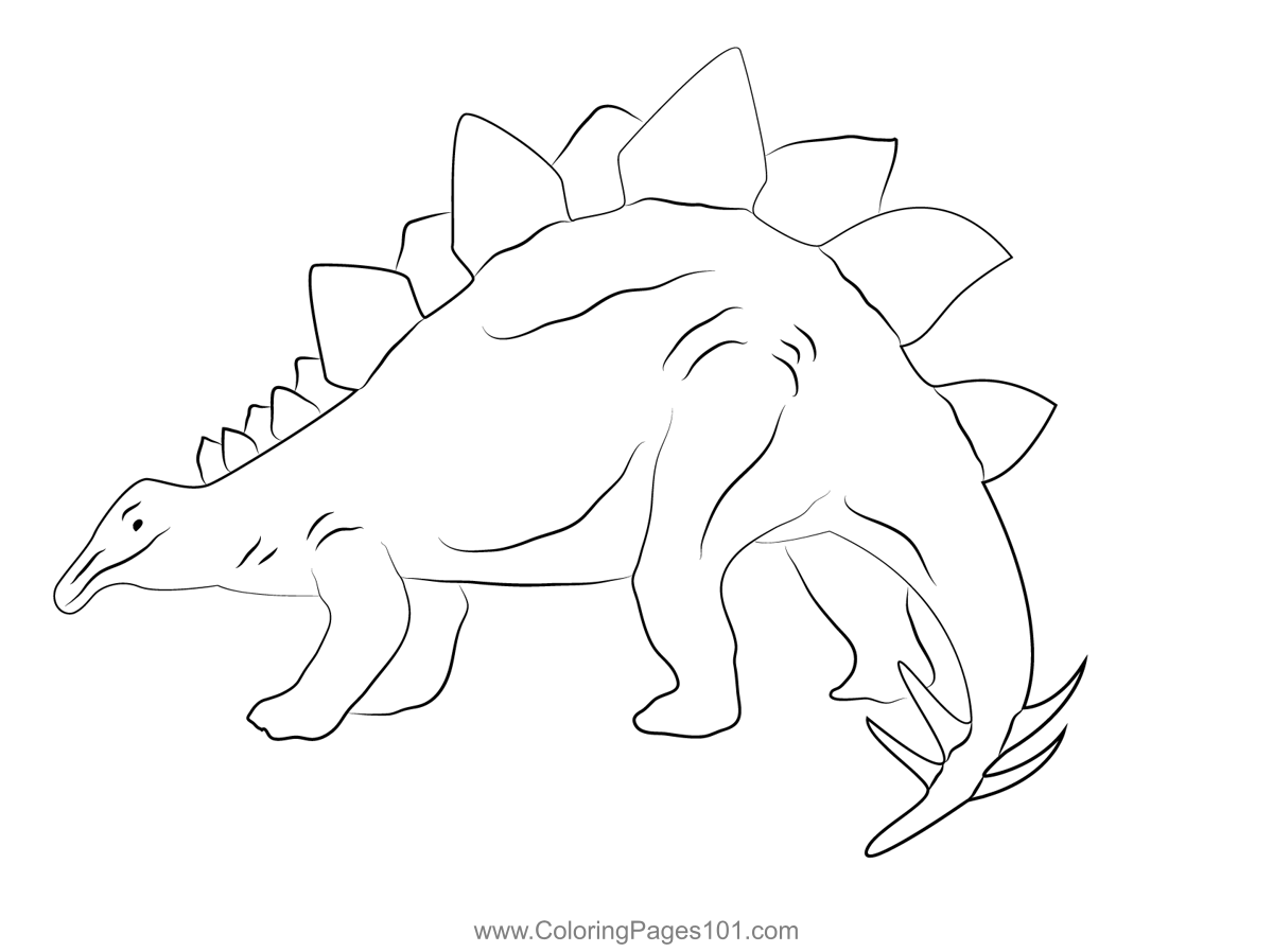Dinosaurus Stegosaurus Coloring Page for Kids - Free Dinosaurs ...