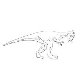 Pachycephalosaurus Walking Free Coloring Page for Kids