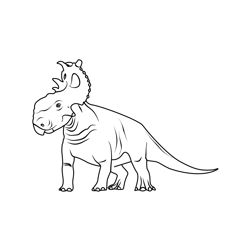 Pachyrhinosaurus Free Coloring Page for Kids