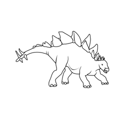 Stegosaurus Dinosaur Free Coloring Page for Kids