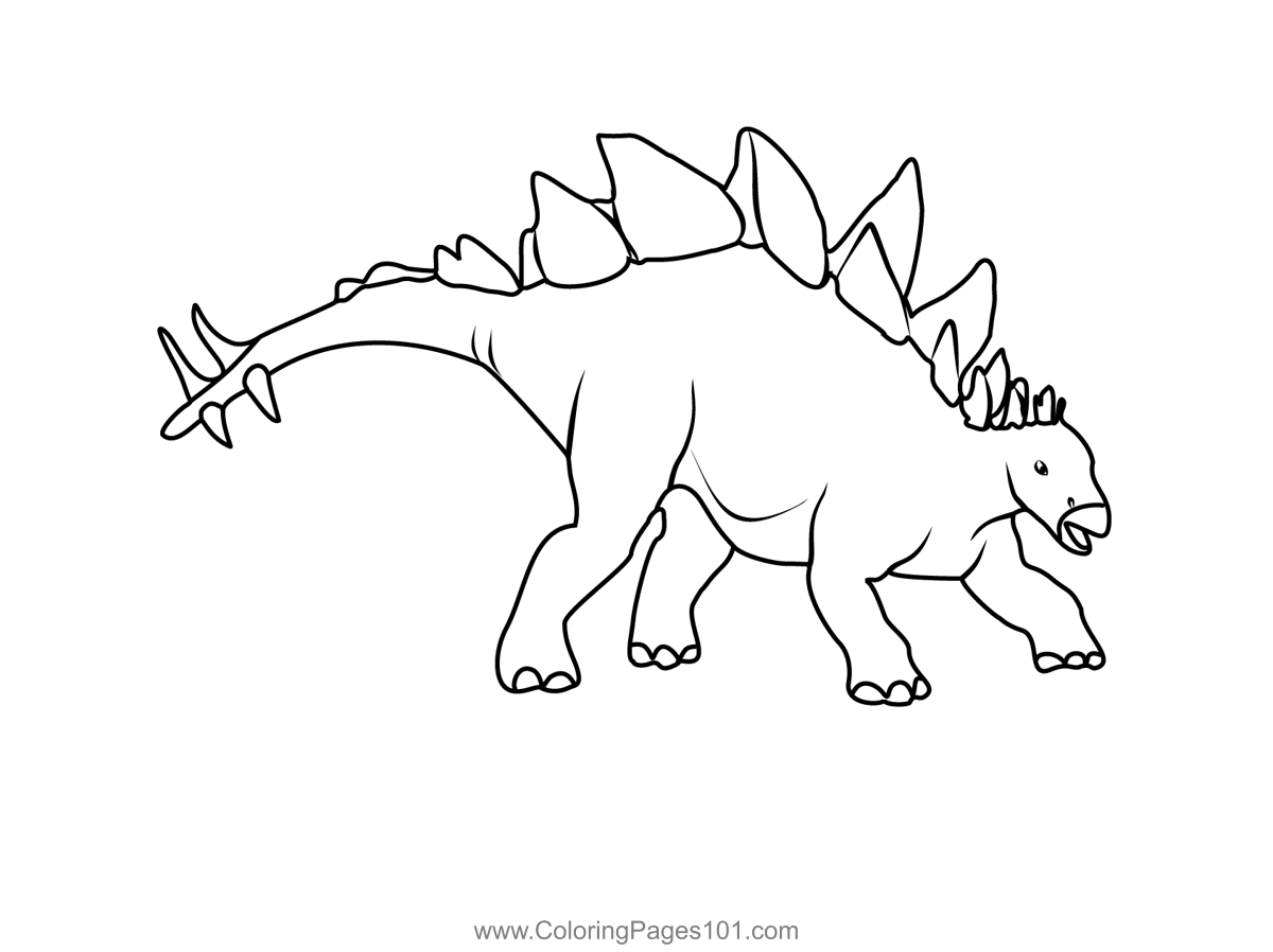 Stegosaurus Dinosaur Coloring Page for Kids - Free Dinosaurs Printable ...