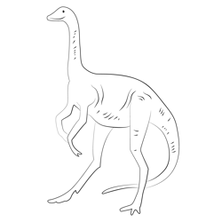 Struthiomimus Dinosaurs Free Coloring Page for Kids
