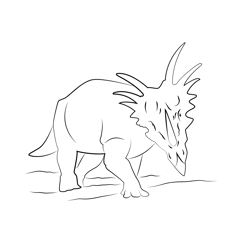 Styracosaurus Dinosaur Free Coloring Page for Kids