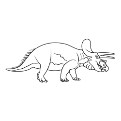 Triceratops Free Coloring Page for Kids