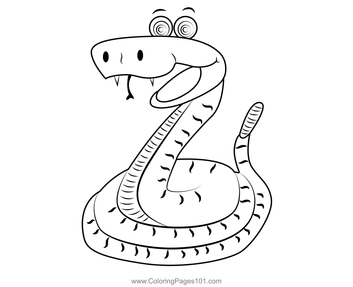 Green Rattlesnake Coloring Page for Kids - Free Snakes Printable ...