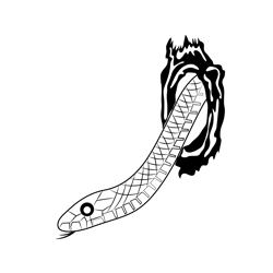 Snake In The Hole Of Tree Free Coloring Page for Kids