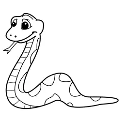Happy Cartoon Snake Character Free Coloring Page for Kids