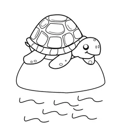 Sleepy Baby Turtle Resting Free Coloring Page for Kids
