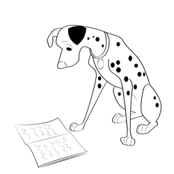 101 Dalmatians Dog Free Coloring Page for Kids