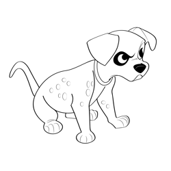 Angry Puppy Free Coloring Page for Kids