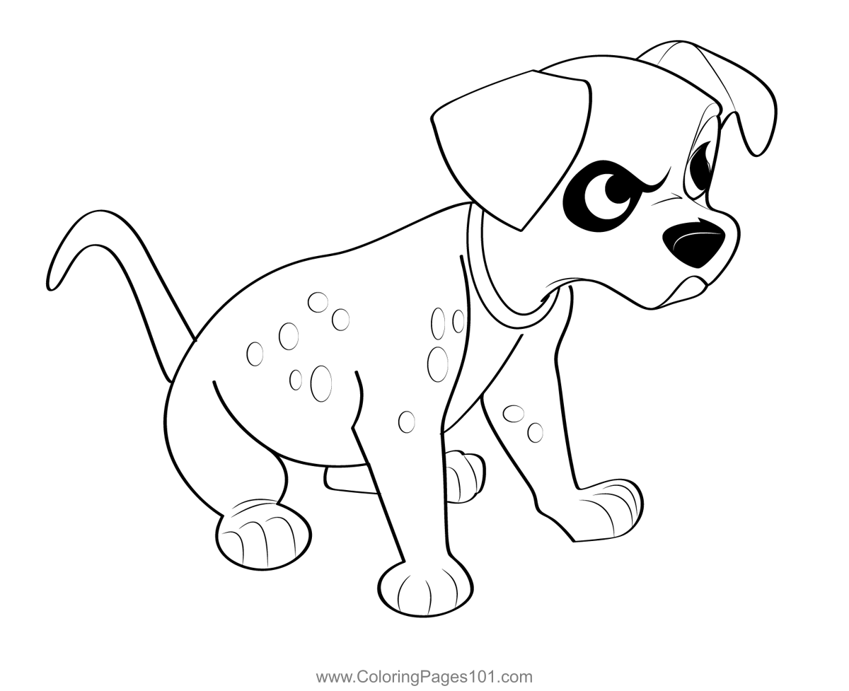 Angry Puppy Coloring Page for Kids - Free 101 Dalmatians Printable