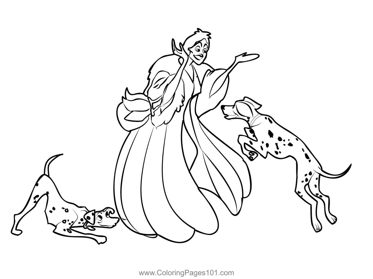 Cruella De Ville05 Coloring Page for Kids - Free 101 Dalmatians ...