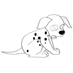 Crying Puppy Free Coloring Page for Kids