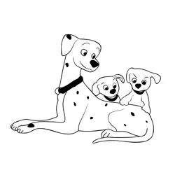 Dalmatian Puppies Free Coloring Page for Kids