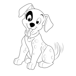 Dalmatian Puppy Free Coloring Page for Kids