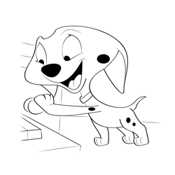 Dalmatians Happy Free Coloring Page for Kids
