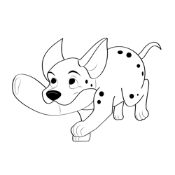 Dalmatians Runing Free Coloring Page for Kids