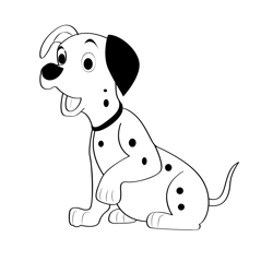 Dalmatians Sitting With Paw Up Free Coloring Page for Kids