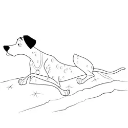 Dalmatians Sitting Free Coloring Page for Kids