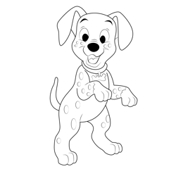 Dalmatians Standing Free Coloring Page for Kids