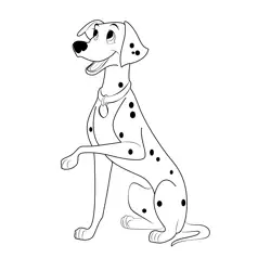 Dog Holding Up Paw Free Coloring Page for Kids