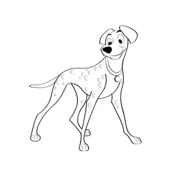 Dog Standing And Looking Down Free Coloring Page for Kids