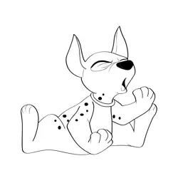 Hungry Dog Free Coloring Page for Kids