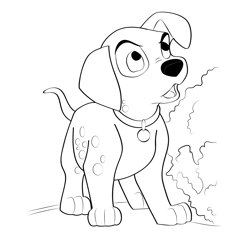 Puppy Dalmatians Free Coloring Page for Kids