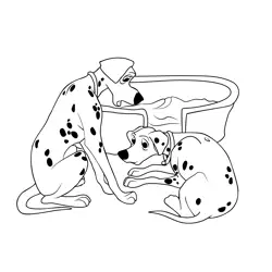 Worried Dalmatians Free Coloring Page for Kids