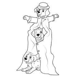 102 Naughty Dalmatians Free Coloring Page for Kids