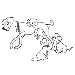 102 Playing Dalmatians Kids Free Coloring Page for Kids