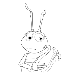 Bug With Flora Free Coloring Page for Kids