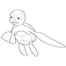 Happy Turtle Free Coloring Page for Kids