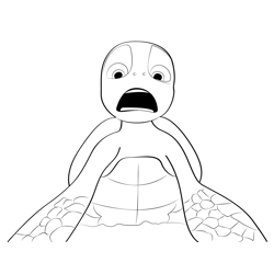 Shouting Turtle Free Coloring Page for Kids