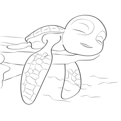 Sleeping Turtle Free Coloring Page for Kids