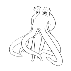 Staring Octopus Free Coloring Page for Kids
