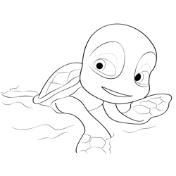 Turtle Walking On Sand Free Coloring Page for Kids