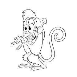 Abu Laughing Free Coloring Page for Kids