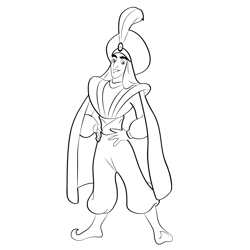Aladdin As Prince Ali Free Coloring Page for Kids