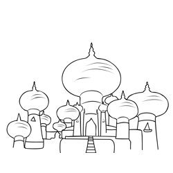 Aladdin Dome House Free Coloring Page for Kids