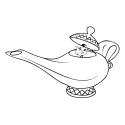 Aladdin Lamp Free Coloring Page for Kids